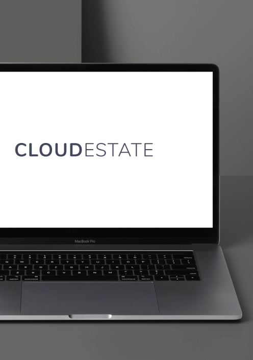 cloud estate logo on a laptop screen